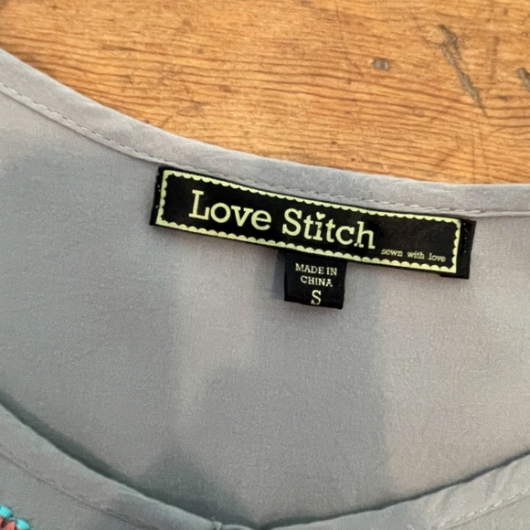 Love Stitch Grey Boho Embroidered Bell Sleeve top - Picture 13 of 16